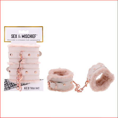 Sex & Mischief Peaches N Cream Fur Cuffs