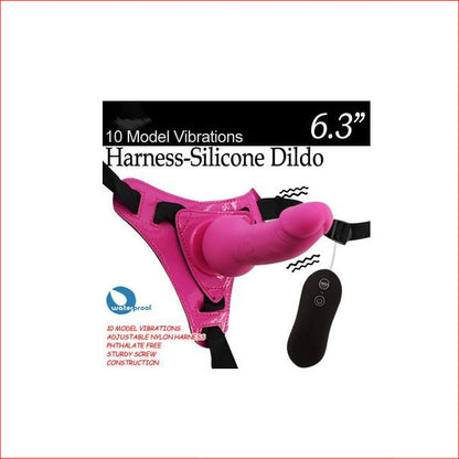 Strap On Harness Silicone Dildo Pink Vib