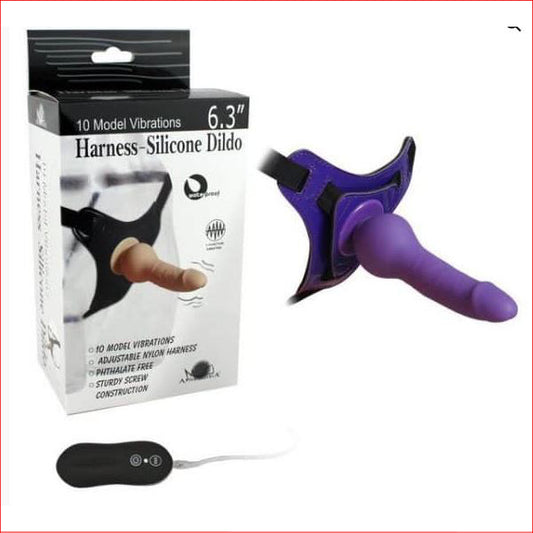 Strap On Harness Silicone Dildo Purple
