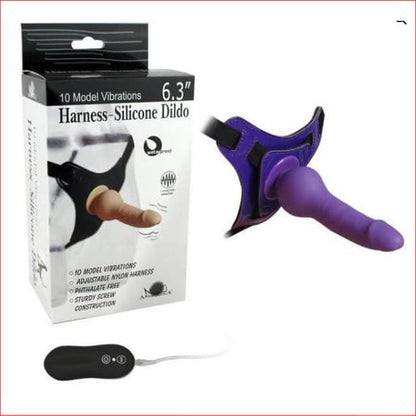 Strap On Harness Silicone Dildo Purple