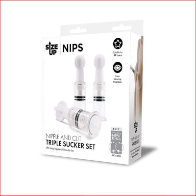 Size Up Nipple and Clit Triple Sucker Set