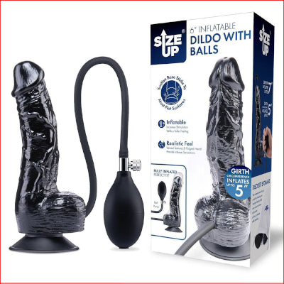 Size Up 6 Inch Inflatable Dildo with Balls