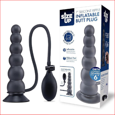 Size Up 7" Ripple Inflatable Butt Plug