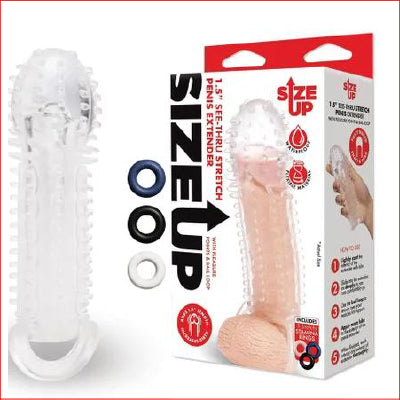 Size Up 1.5 Inch See-Thru Stretch Penis