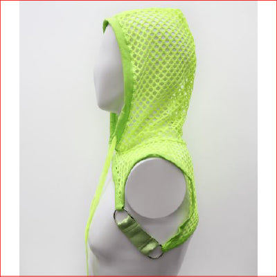 Hooded Mesh Top Green OS