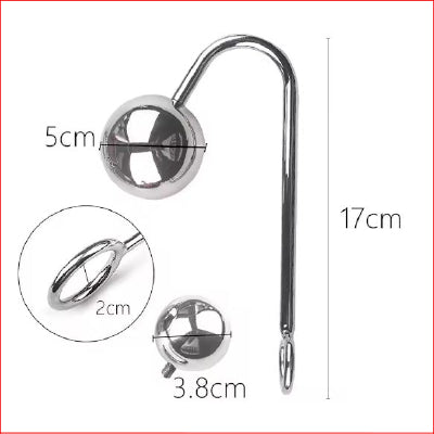 Stainless Steel Anal Hook Prostate Massager 2pce
