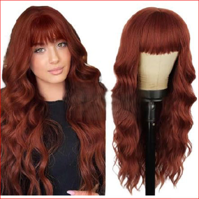 Wig Long 26" Wavy Copper Red