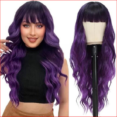 Wig Long 26" Wavy Ombre Purple